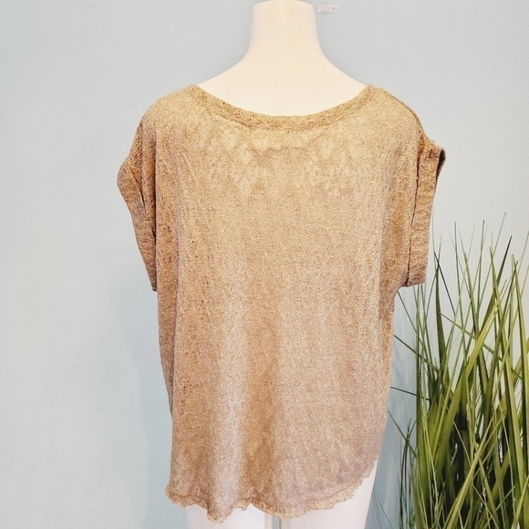 ZARA TRAFALUC COLLECTION GOLD METALLIC TOP - Picture 2 of 7